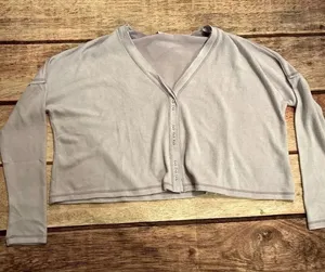 Urban Outfitters OU Out From Under Light Purple VNeck cropped Sweater Size Large thumbnail 1