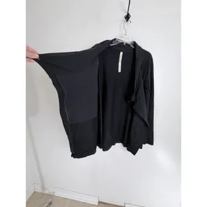 Lululemon Black Wrap Jacket Cowl Neck Asymmetrical Zip Size 12 thumbnail 9