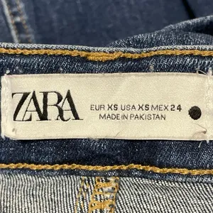 Zara Women's Blue Medium Wash High Waist Slit Straight Denim Jean Skirt Size XS thumbnail 4