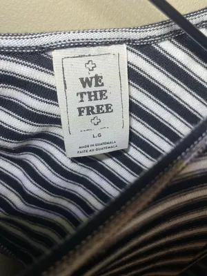 We The Free Black and White Striped Midi Dress, large thumbnail 4