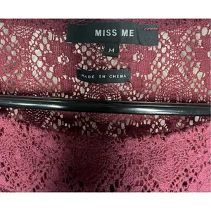 Miss Me Maroon Long Sleeve Thermal T-Shirt With Embroidered Flowers thumbnail 3