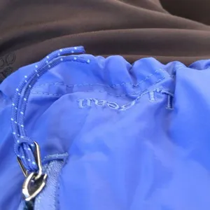 L.L. Bean Blue Full Zip Windbreaker Nylon Hooded Jacket Women's Size Medium thumbnail 2