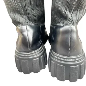 Cuccoo EU 40 Black Knee High Sock Boots Chunky Platform Lug Sole Y2K thumbnail 7