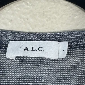 ALC Blue Heathered Cut Out Back Tee Shirt Womens L Casual Luxury Classic Staple thumbnail 10