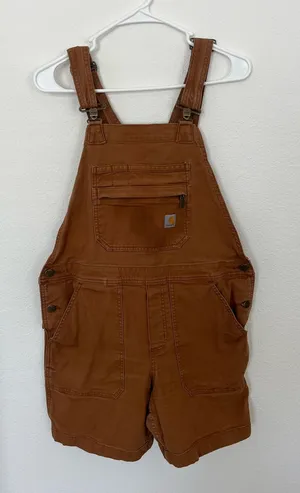 Carhartt Relaxed Fit Canvas Shortall Overalls Utility Pockets‎ Womens M thumbnail 1