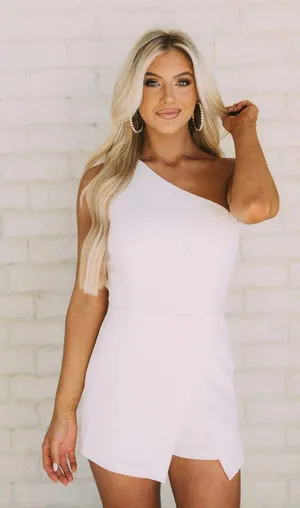 These Three Boutique Overlay White Romper thumbnail 1