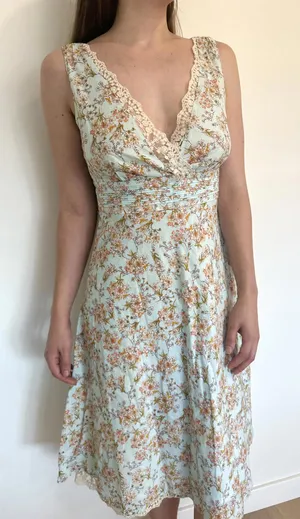 Light Blue Floral Speechless Prairie Cottagecore Dress thumbnail 1
