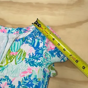 Lilly Pulitzer Tropical Reef Sea Life Print Split Neck Knit Shift Mini Dress XXS thumbnail 11