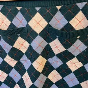 LAST CHANCE! Free People argyle Hunter green, blue and cream mini skirt NWT thumbnail 4