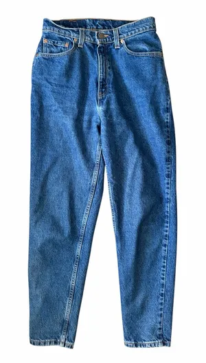 Vtg 90s Levi’s jeans blue denim high waist tapered leg thumbnail 1