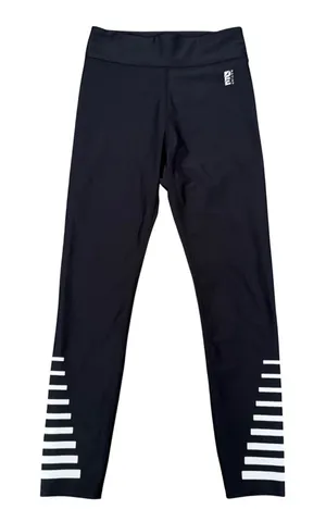 P.E Nation Leggings Women Small Black Excellent Striped Ankle Logo PEC-A02 thumbnail 1