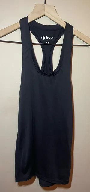 Quince Black Athletic Tank XS Racerback Workout Tennis Athleisure thumbnail 1