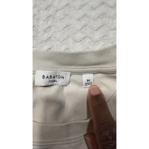 Babaton Aritzia Everyday T-Shirt Beige Cotton Crew Neck Boxy Tee 124060 Medium thumbnail 3