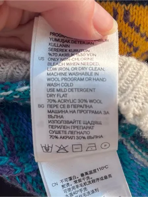 H&M Women’s Wool Blend Colorful Fair Isle Grandpacore Crewneck Sweater Size XS thumbnail 7