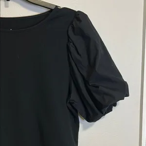 A New Day Black Puff Sleeve Crop Blouse thumbnail 4