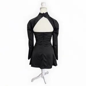 House of CB Toira Black Draped Corset Satin Cutout Mini Dress XS thumbnail 10