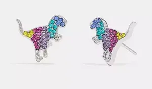 NWT SOLD OUT Coach Pave Rexy Stud Earrings thumbnail 1