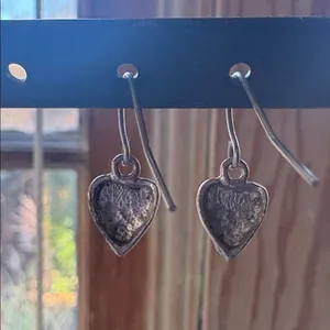 Silver heart earrings thumbnail 2