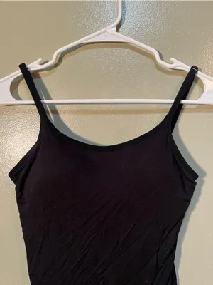Shein Women's Size Small 4 Bra-Free Camisole Top with Bra Pads Black Scoop Neck thumbnail 2