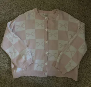 Pink Cardigan With Bows Size M thumbnail 1
