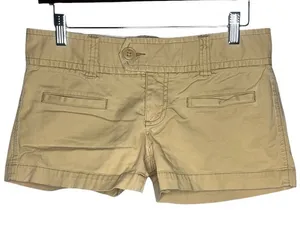 Y2K Vintage American Eagle Khaki Low Rise Mini Shorts Stretch Cotton Chino thumbnail 1