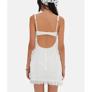 For Love & Lemons Mandy Mini White Lace Dress NWT Size XL thumbnail 5