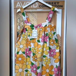 Coeur DE Vague Retro 60’s Flowers Overalls NWT!! thumbnail 9