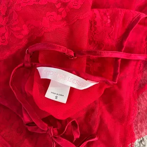 Victoria's Secret Red Sheer Mini Slip Dress Size Small thumbnail 7