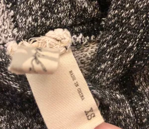 BKE Gimmicks X Double V Neck Marled Heather Button Sweatshirt Grey Black XS thumbnail 6