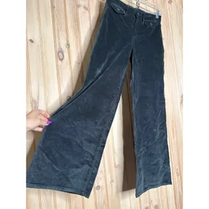 NWT J. Crew Wide Leg Trouser Pants Black Washed Velvet Soft Luxe Sz 26P Petite thumbnail 4