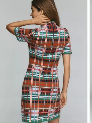 Anthropologie NWT The Nina Short-Sleeve Mock-Neck Mod Sweater Mini Dress thumbnail 4