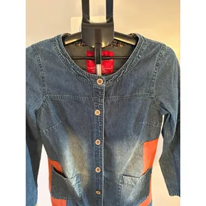 Rustic‎ Denim Women's Patchwork Long Sleeve Button down Dress Size Medium thumbnail 2