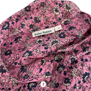 Roller Rabbit Pink Floral Cotton Maxi Dress Button‎ Front 3/4 Sleeve Size XS thumbnail 11