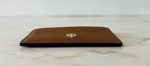TORY BURCH Emerson Tiger Eye Leather Slim Card Case Mini Wallet thumbnail 3