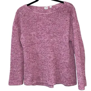 Gap Boatneck Sweater Small Pink Peony Knit Lightweight Long‎ Sleeve Pullover thumbnail 1