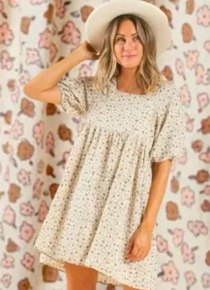 Rylee & Cru Neutrals Superbloom Greta Linen-Blend Babydoll Dress Size Large‎ thumbnail 1