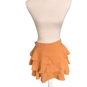 Farm Rio Caramel layered mini skirt NWT L thumbnail 2