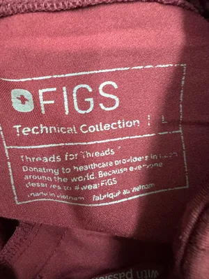 Figs Yola High-Rise Slim Burgundy Scrub Pants Size Large thumbnail 6