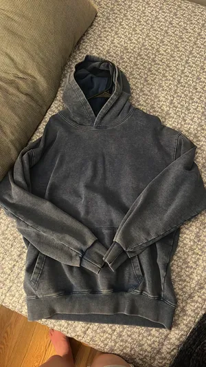 Oversized Acid Wash Blue Hoodie thumbnail 3