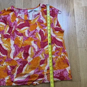 Cynthia Rowley Women's 100% Linen Botanical Floral Top Blouse Cottage Boho Sz L thumbnail 9