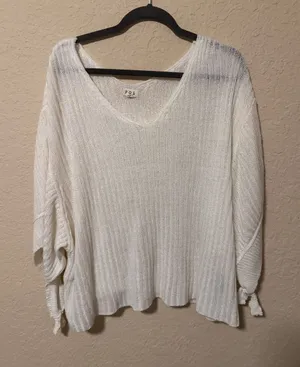 POL Cream Knit Sweater Top thumbnail 1