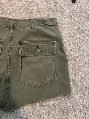 BDG Vintage Y2K Green Cargo Button Up Cut Off Shorts thumbnail 7