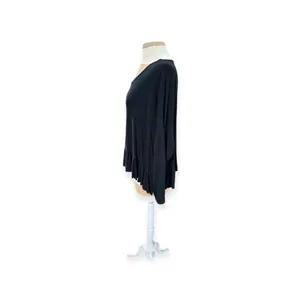 Soprano black long sleeve babydoll Top 1X thumbnail 2