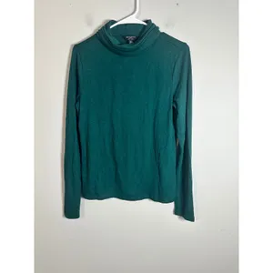 Banana Republic Soft‎ Luxe Turtleneck Top Forest Dweller Green Size M thumbnail 2