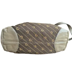 Etienne Aigner Vintage Monogram Logo Shoulder Bag Brown‎ Canvas Leather Trim thumbnail 4