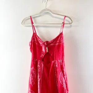 Free People Feel The Sun Wide Leg Paisley Bandana Print Jumpsuit Red Medium thumbnail 4