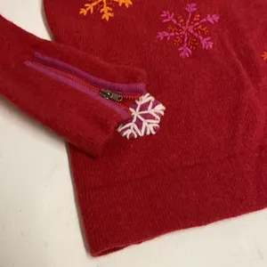 Liz Claiborne Collection‎ Red with Embroidered Snowflakes Wool thumbnail 2