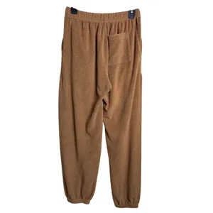 LESET Teddy Jogger size M French Terry Lounge Sweatpants Camel Brown thumbnail 2