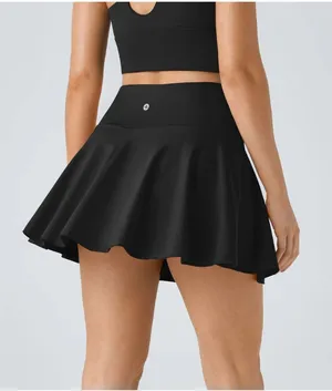 Halara SoftlyZero Airy 2-in-1 InstantCool Tennis Skirt-Marvelous Black M thumbnail 1