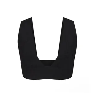 Skims Knit Swim Beachwear Plunge Bikini Top ONYX Black SW-PLG-0163 Plus Size 3XL thumbnail 5